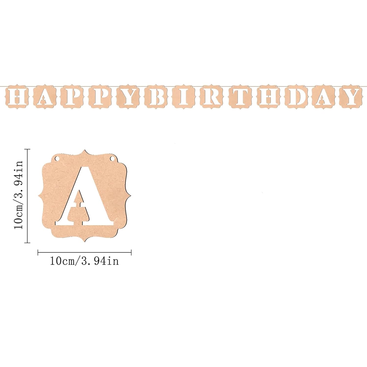 Decorative letter 'A' with 'Happy Birthday' text on a white background