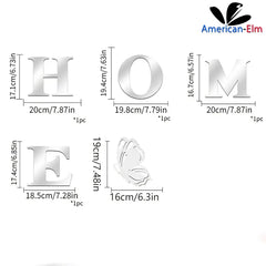 American Elm HOME Letter Wall Decor Acrylic Mirror Pediments with Butterfly Accent Space Themed Wall Art