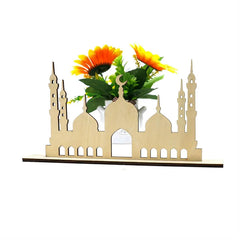 Cliths Eid Mubarak Wooden Table Sign Mosque Decor Ramadan Home Decoration Prayer Shelf Display Islamic Gift