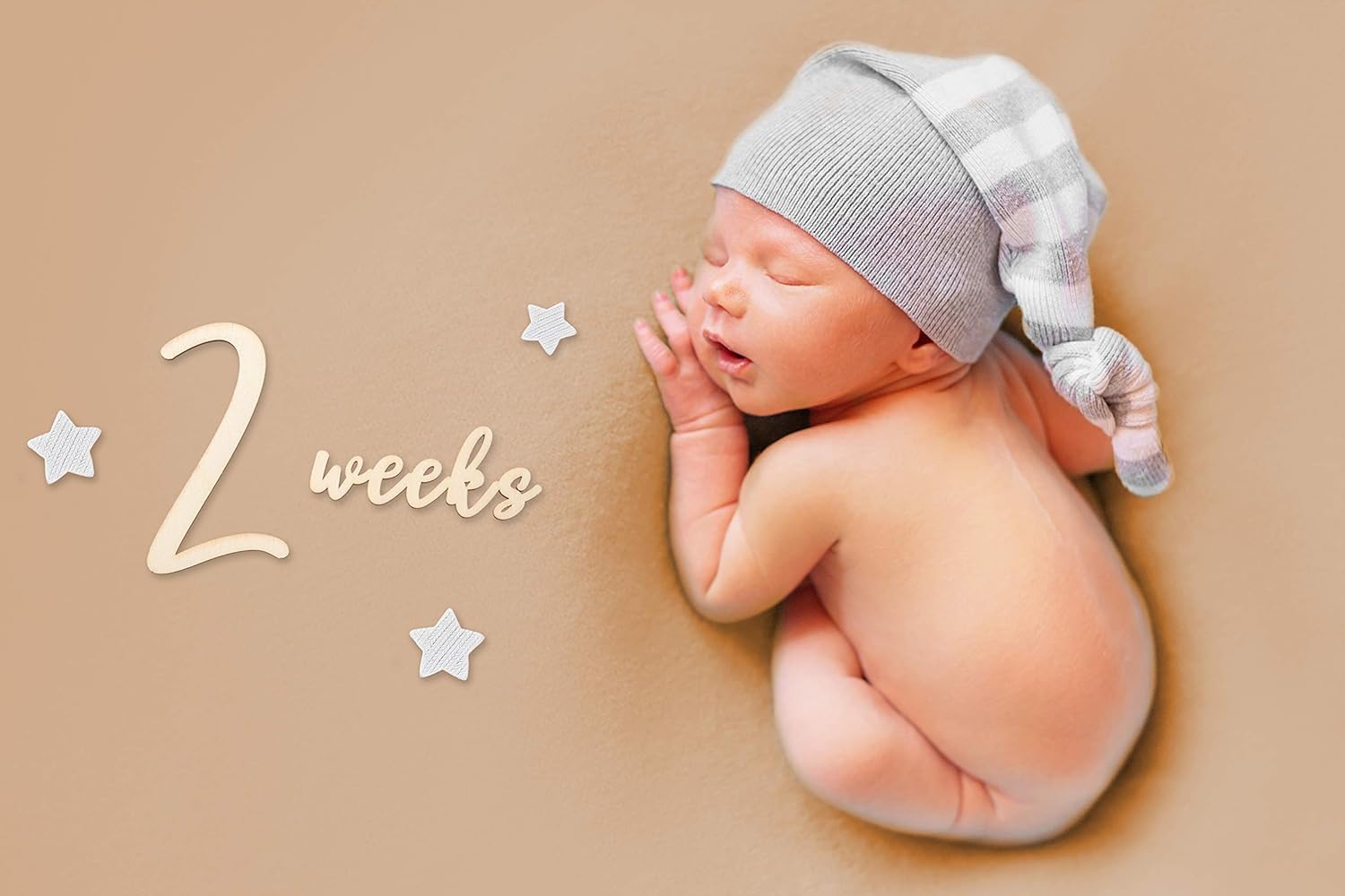 wooden baby milestone cards rocket ship