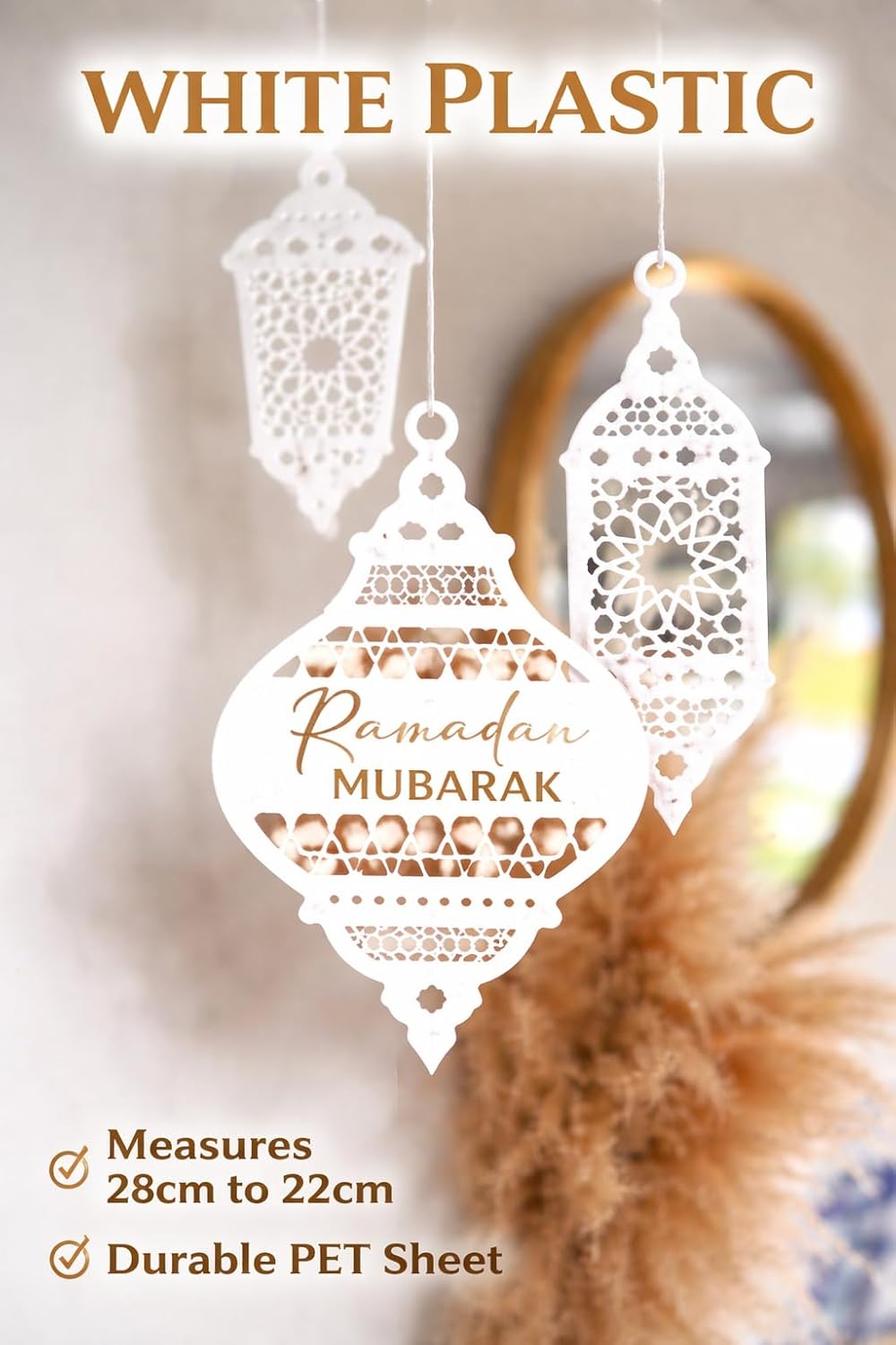 ramadan white lantern hanging decor
