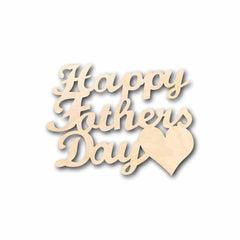 Wooden 'Happy Father's Day' decoration with a heart on a white background