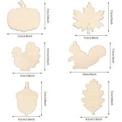 Wooden cutouts of various shapes with dimensions labeled