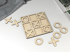 Cliths Wooden Tic Tac Toe Game Classic XO Board Family Puzzle Game with Pine MDF Playing Pieces Toy for Kids