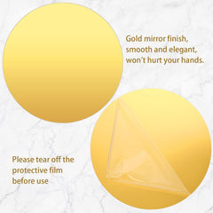 Cliths Pack of 6 Golden Acrylic Mirrors Acrylic Mirror Tiles & Sheets, Circle Wall Mirrors for Kids Room, Home Decor & DIY Craft Projects (12x12 Inch)