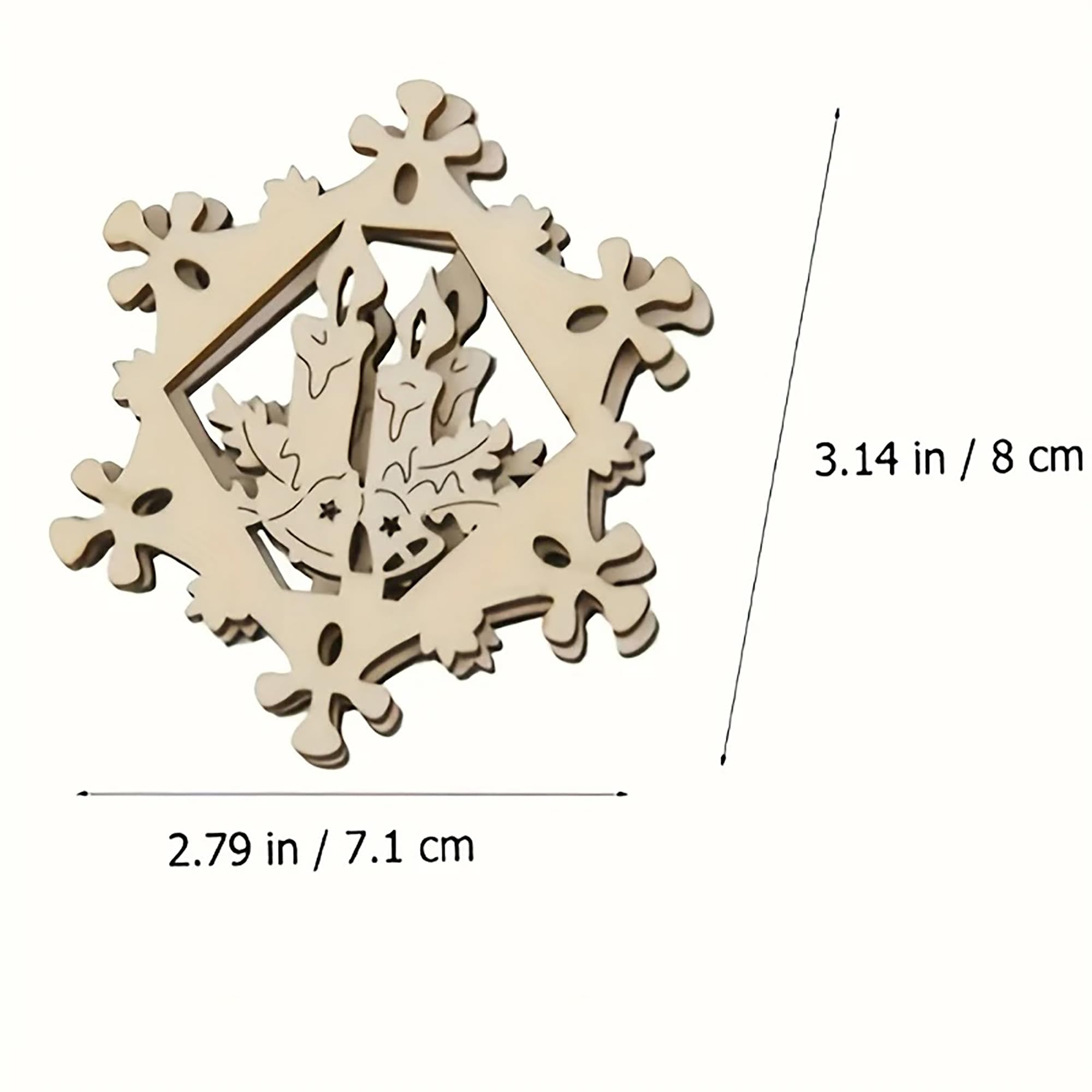 Unfinished wooden snowflake candle shapes for DIY crafts
