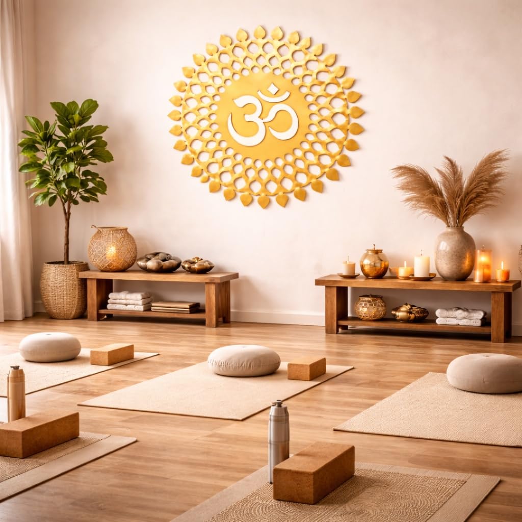 wooden OM mandala wall hanging ready to hang home decoration