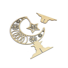 Cliths Ramadan Table Decor Set Islamic Eid Mubarak Wooden Display Home Decoration