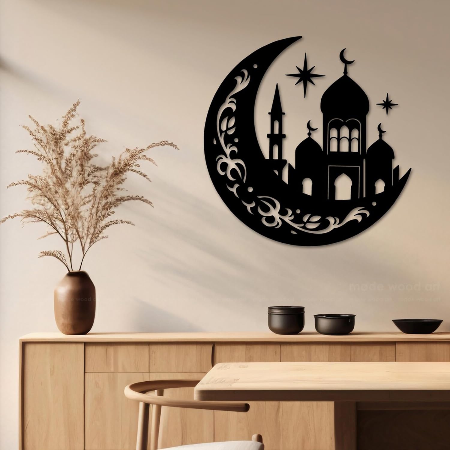 crescent moon mosque wall decor