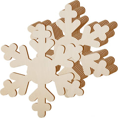 Wooden snowflake decoration with brown accents on a white background