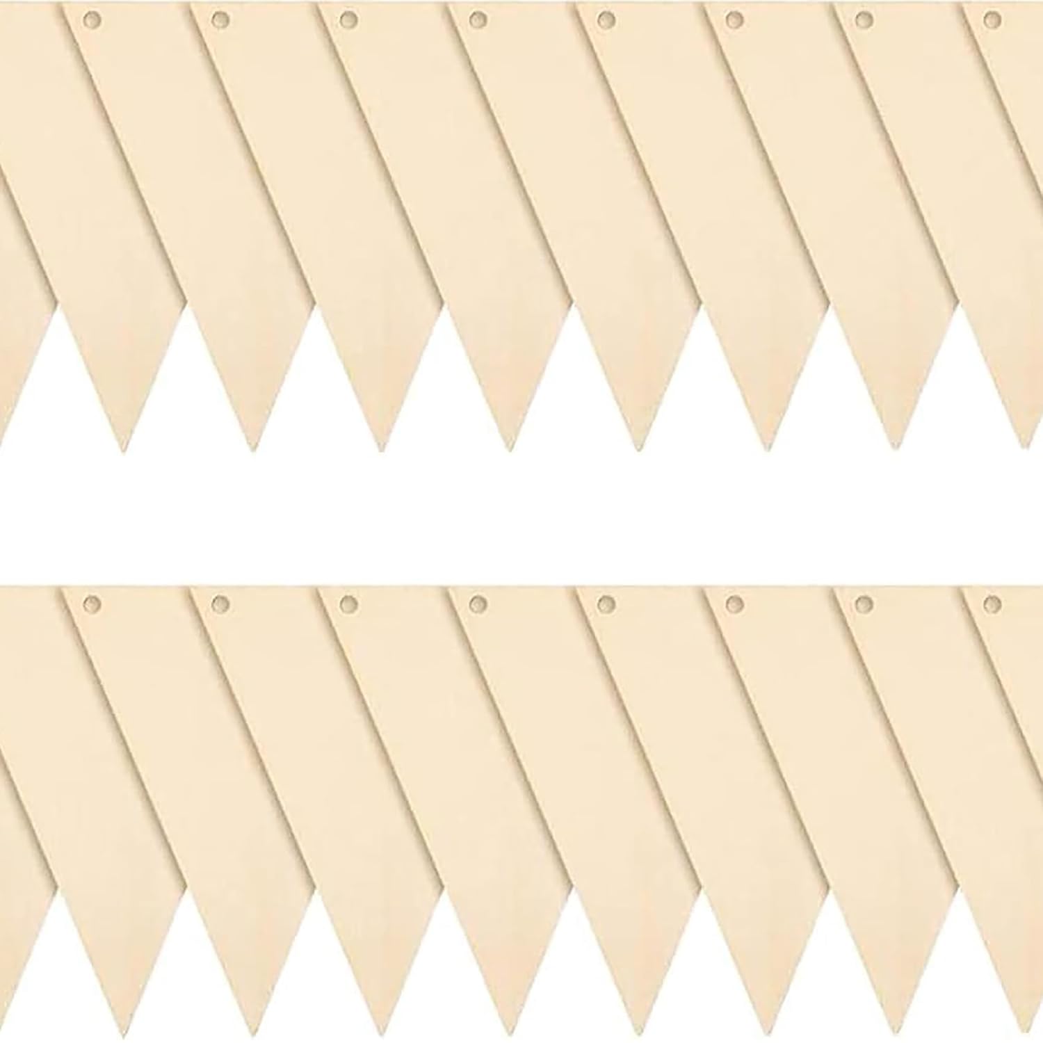 Set of beige banner flags on a white background