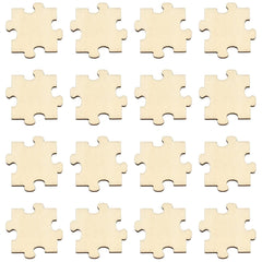 Cliths Pack of 40 Blank Wooden Puzzle Pieces MDF Craft Shapes DIY Home Decor & Party