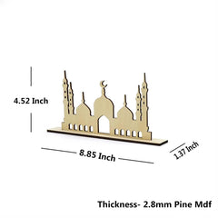 Cliths Eid Mubarak Wooden Table Sign Mosque Decor Ramadan Home Decoration Prayer Shelf Display Islamic Gift