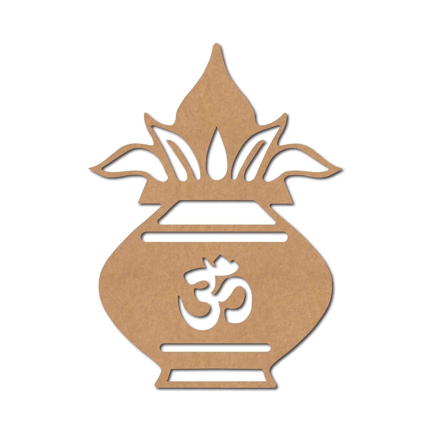 Decorative item with a floral design and Om symbol on a white background