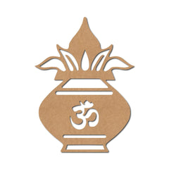 Decorative item with a floral design and Om symbol on a white background