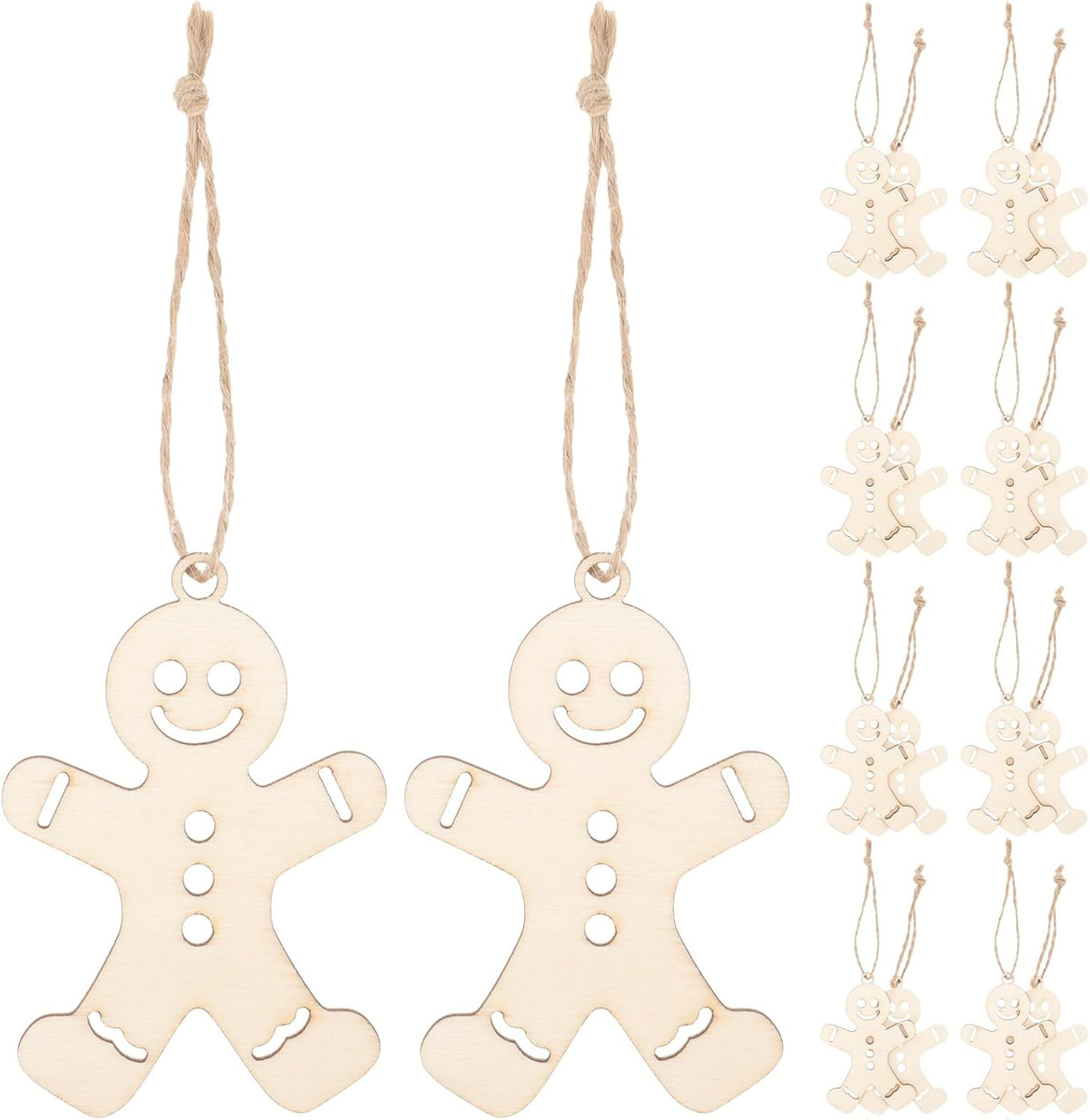 Wooden gingerbread man cutouts