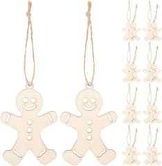 Wooden gingerbread man cutouts