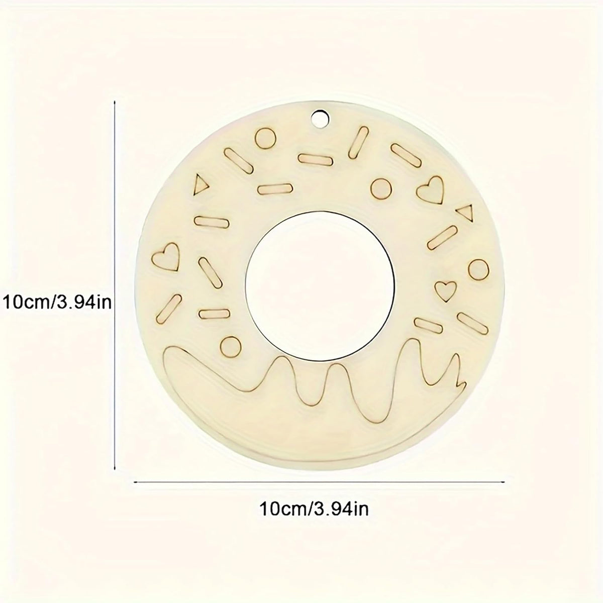 Cliths Pcs10 Handmade Wooden Donut Craft Pendant with Heart