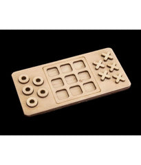 Wooden puzzle with geometric shapes on a black background