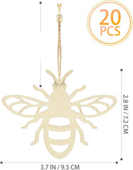 Beige bee-shaped decorations with dimensions and quantity on a white background
