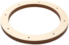 Wooden ring with a central hole on a white background