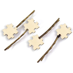 Cliths Pack of 40 Blank Wooden Puzzle Pieces MDF Craft Shapes DIY Home Decor & Party