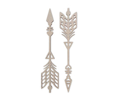 Decorative arrow-shaped objects on a white background