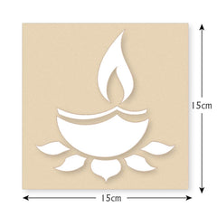 Cliths Wooden Rangoli Set for Diwali DIY Décor Peacock Feather & Diya Design Cutouts for Painting, Home Decoration, Festival Crafts
