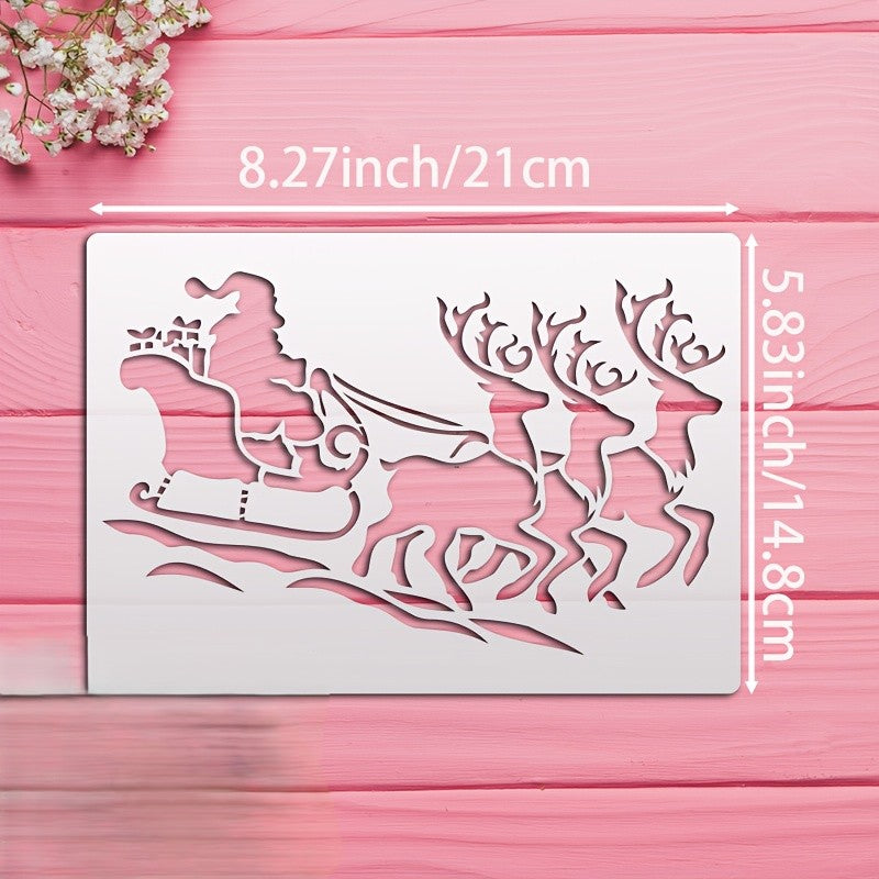 Santa and reindeer stencil for scrapbooking & paper décor