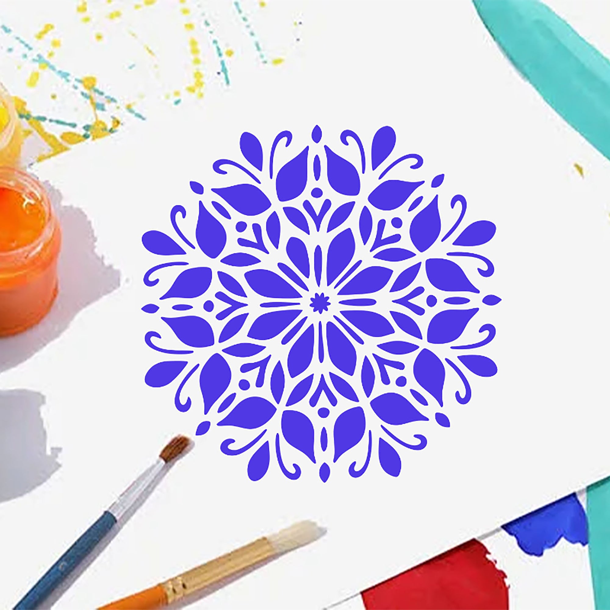diwali mandala stencil for canvas and furniture painting