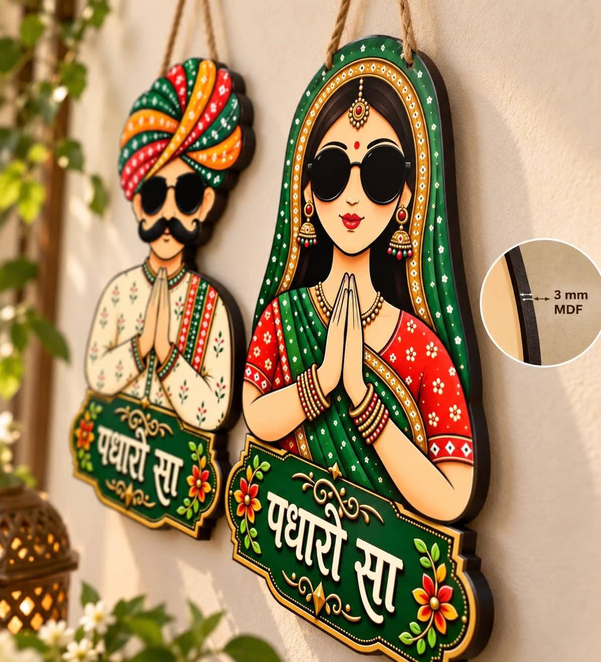 rajasthani couple door hanging decor