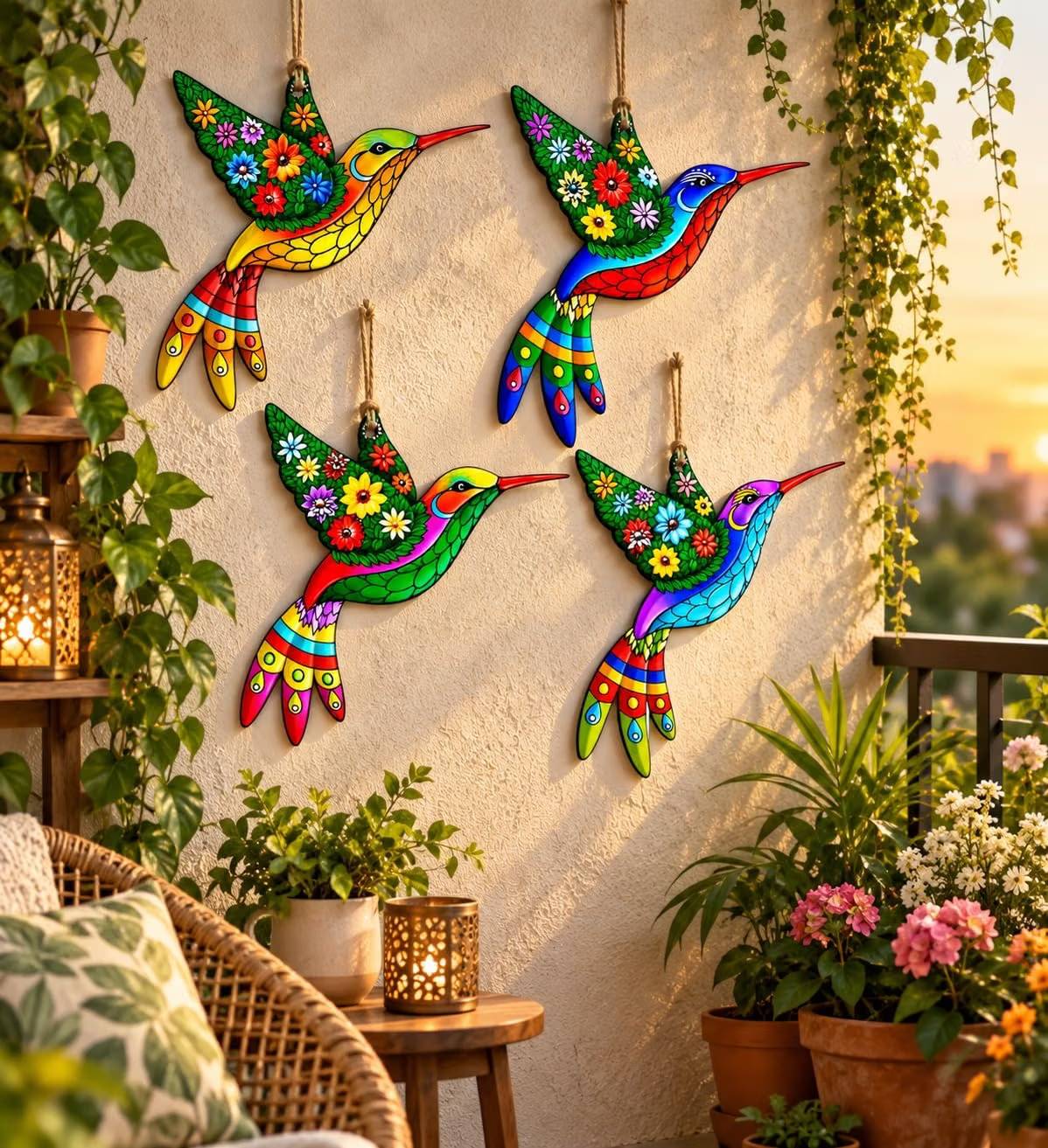 bird wall hanging for balcony garden