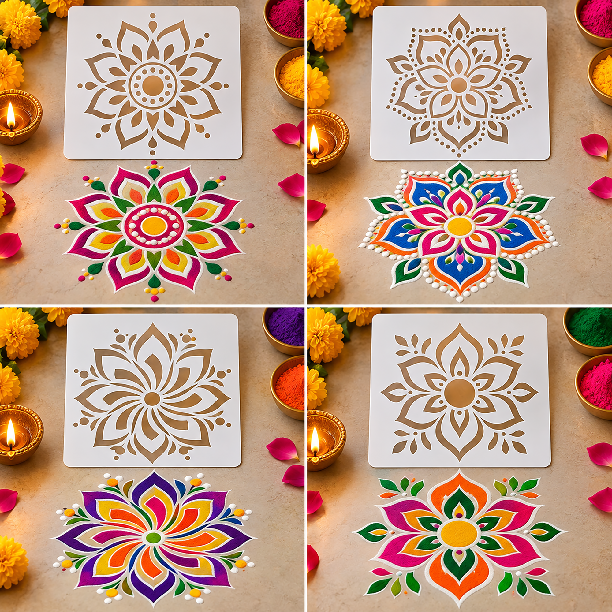 rangoli stencil for diwali decoration

