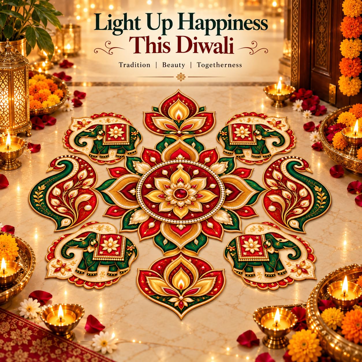 Diwali entrance floor decoration