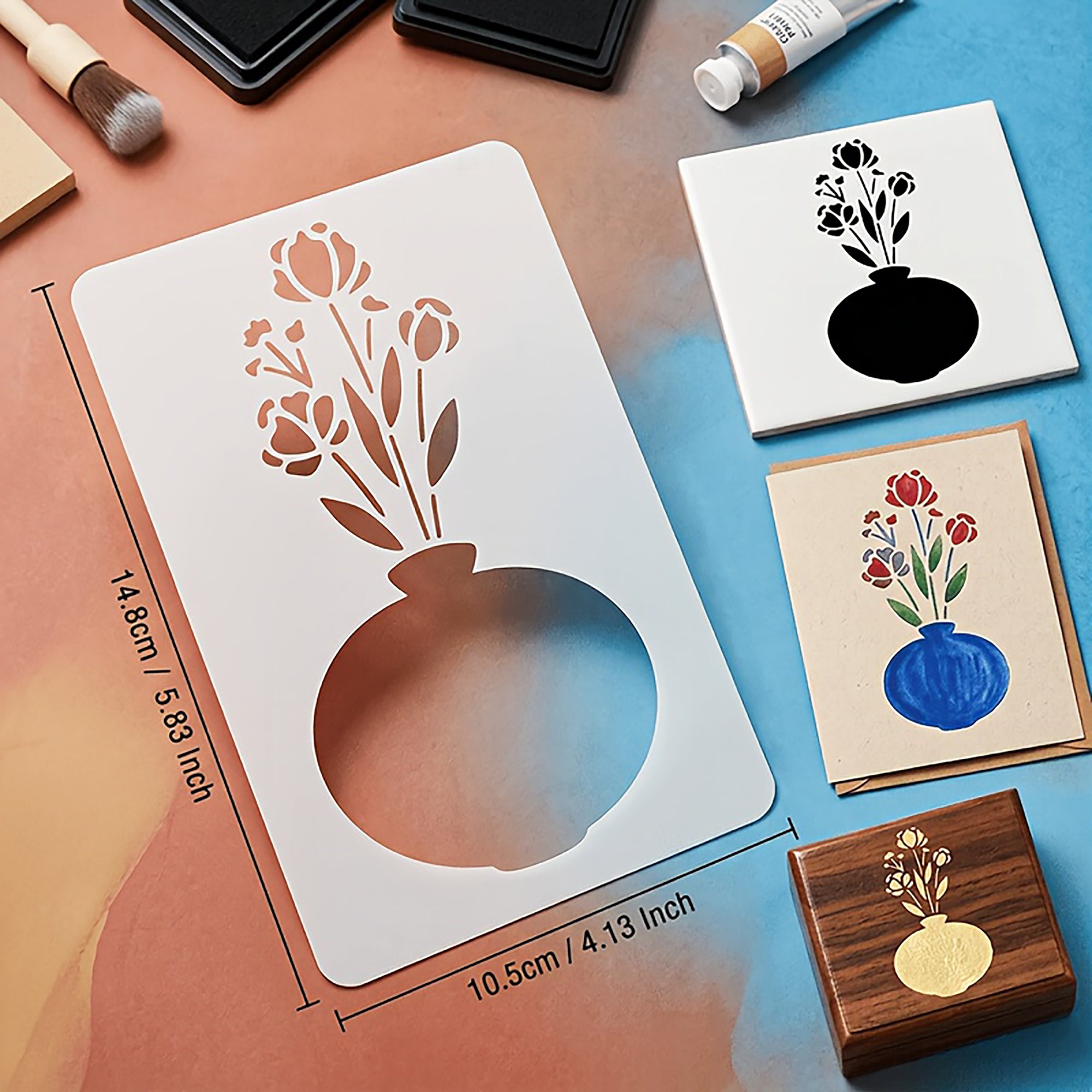reusable floral stencil for fabric painting