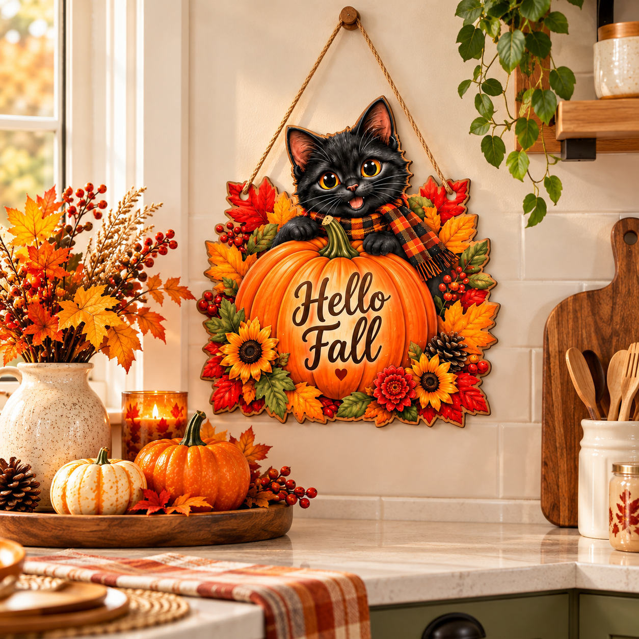 Pumpkin themed autumn home wall decor