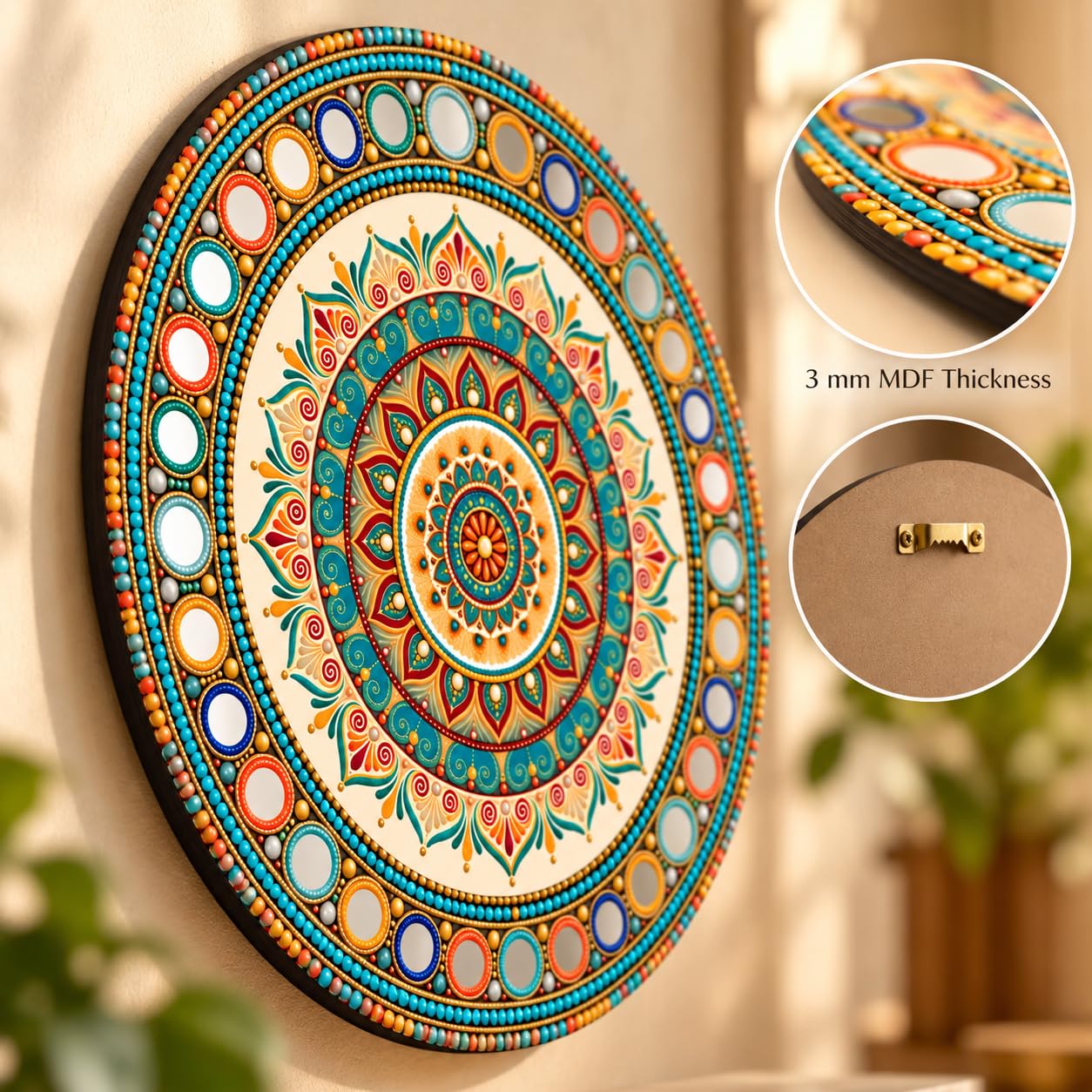 colorful mandala wall decor round