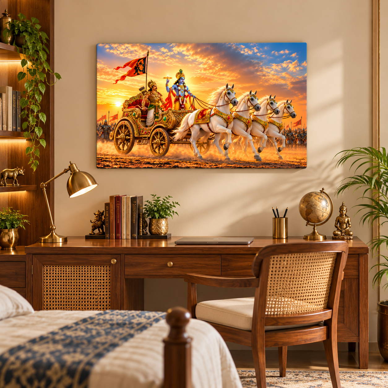 Krishna Arjun rath divine wall decor