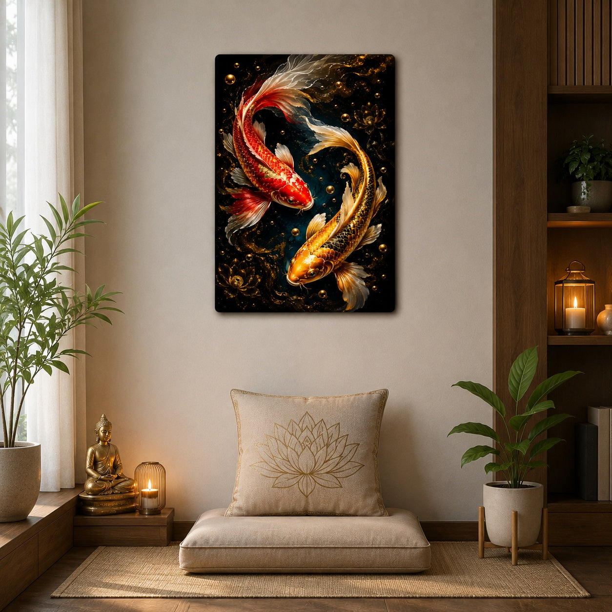 koi fish wall art for bedroom