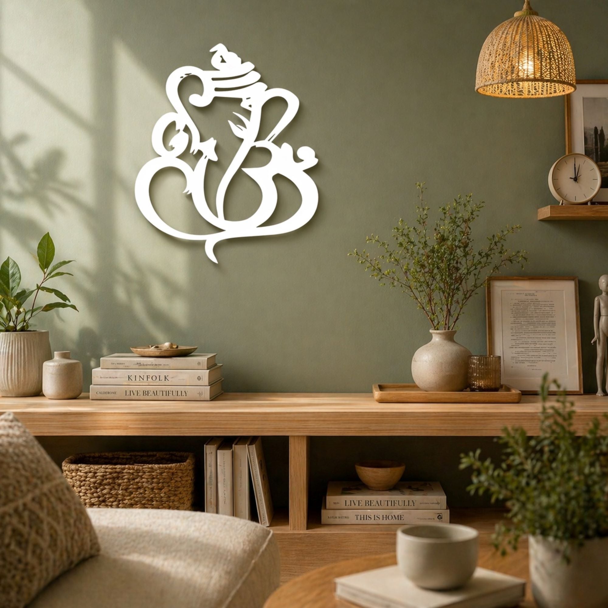 modern ganesh wall art for temple