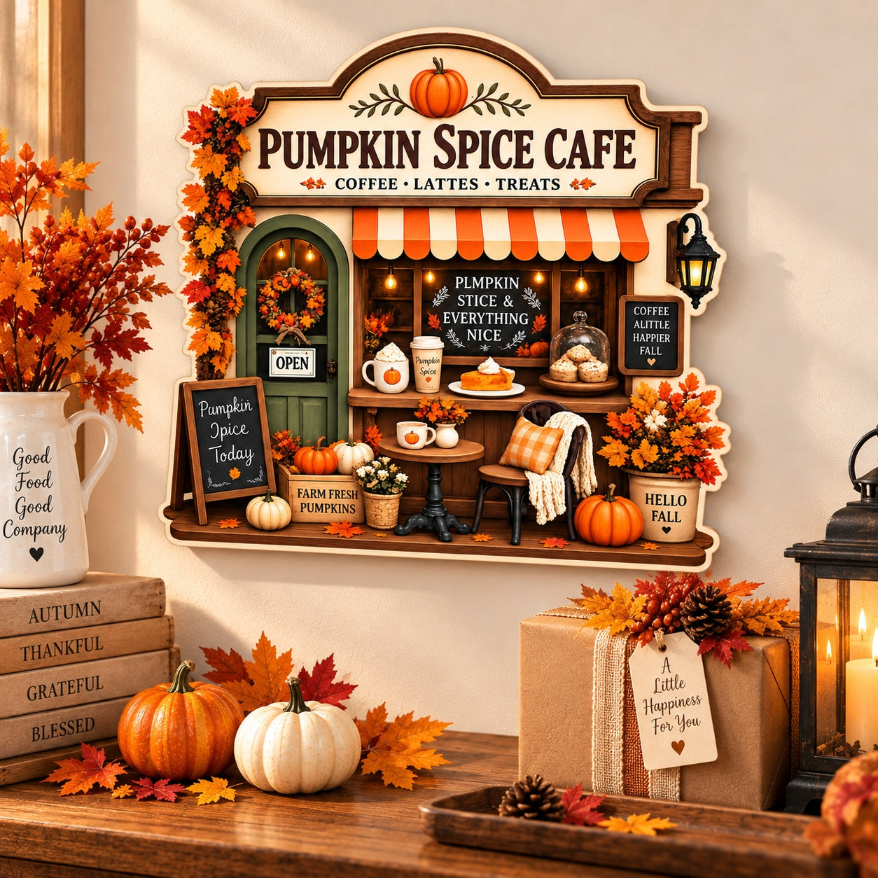 pumpkin spice wall decor for kitchen