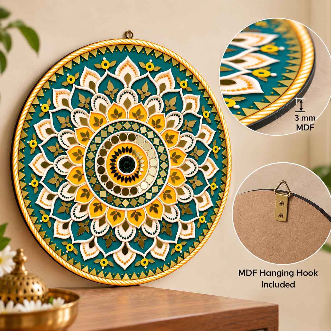 Ready to Hang Round MDF Wall Decoration
