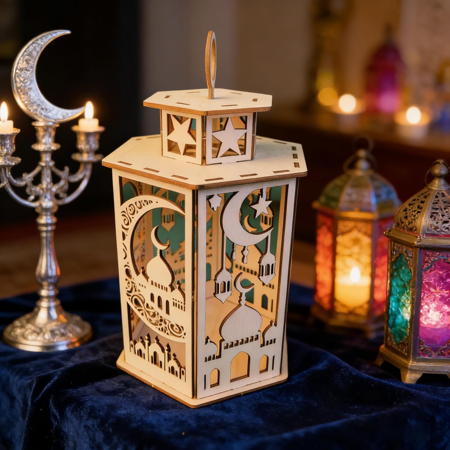 star crescent islamic lantern decor