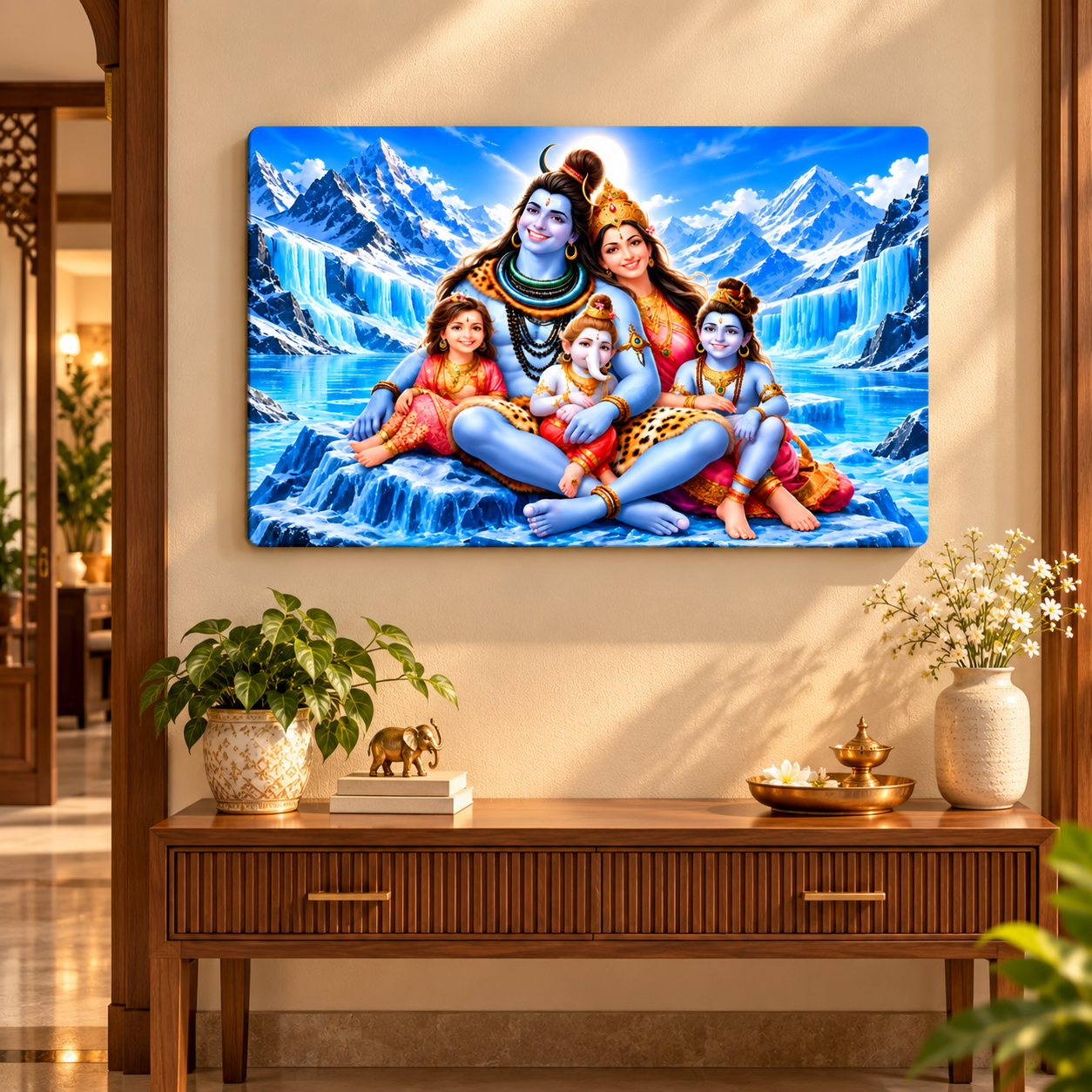 Traditional Hindu religious wall decoration