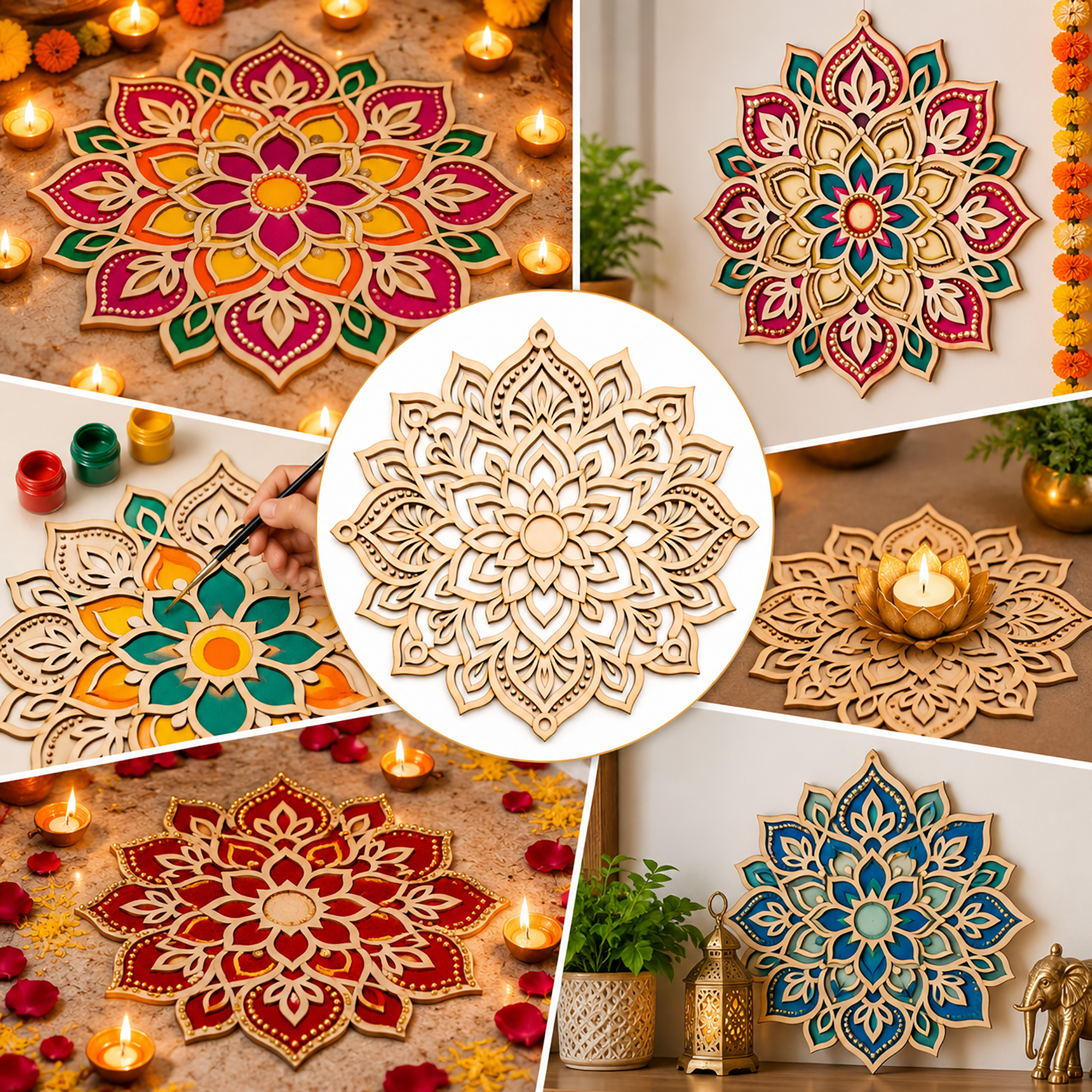 wooden mandala craft base
