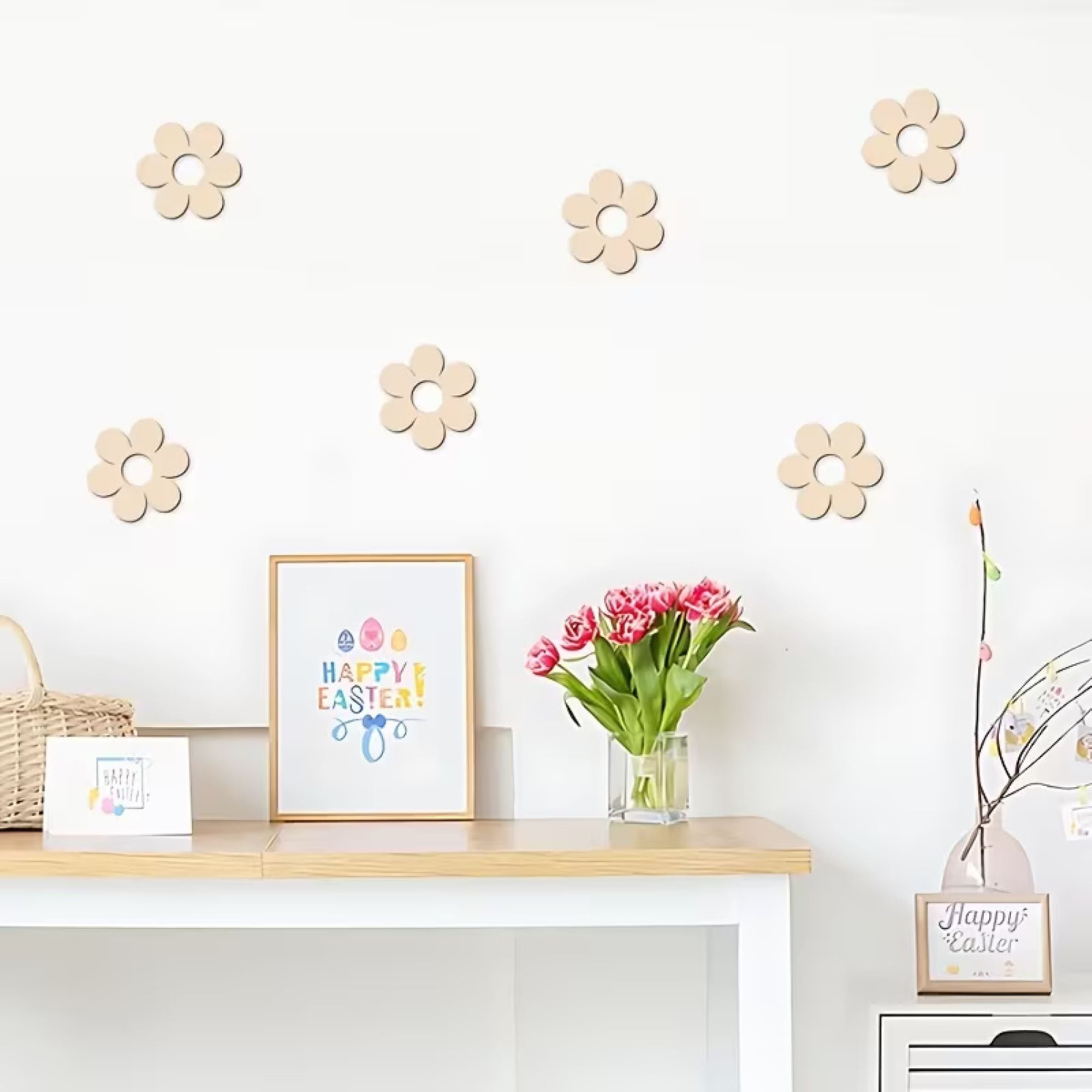 decorative flower cutout wall hanging set