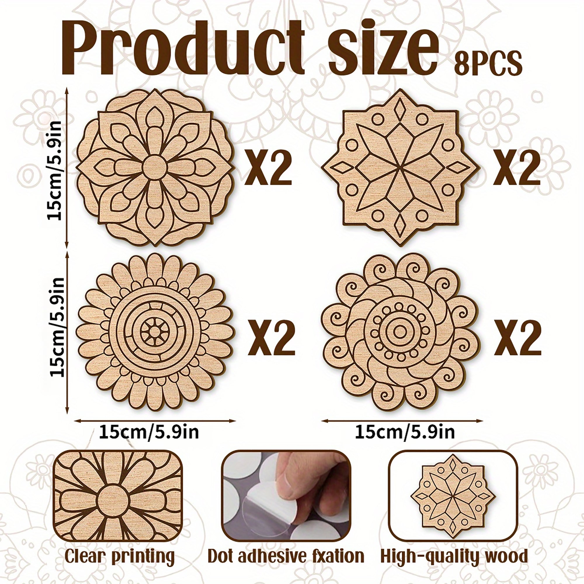 wooden mandala cutouts for indian festival decoration