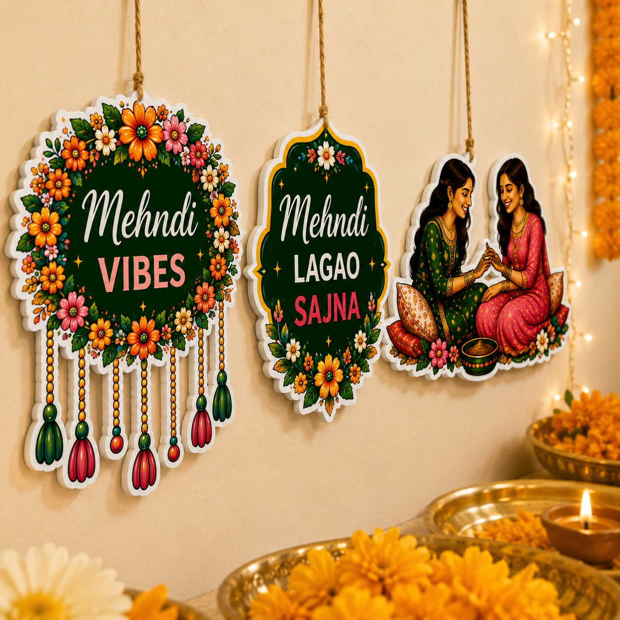 wedding Mehndi signboard cutouts