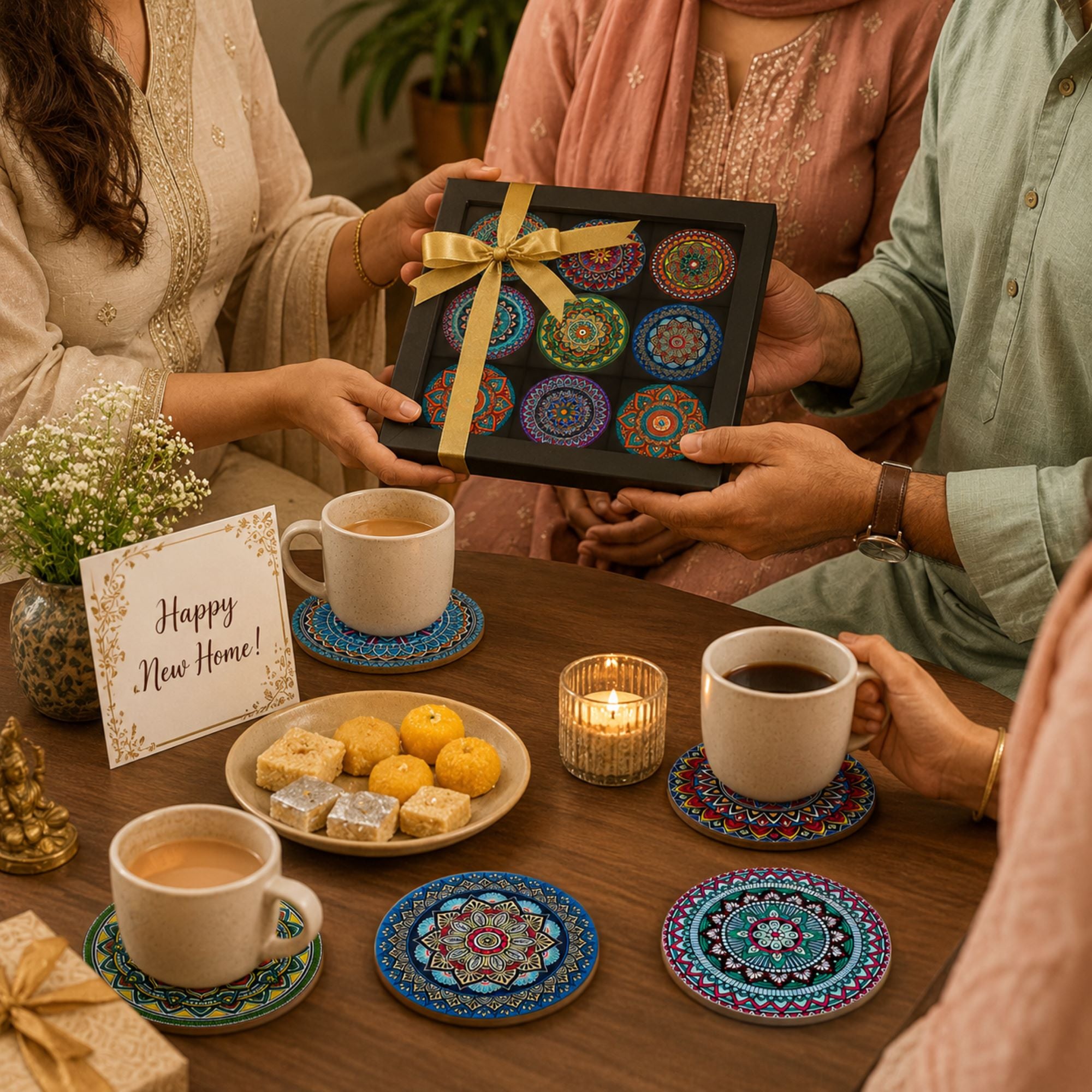 tea cup coasters for dining table