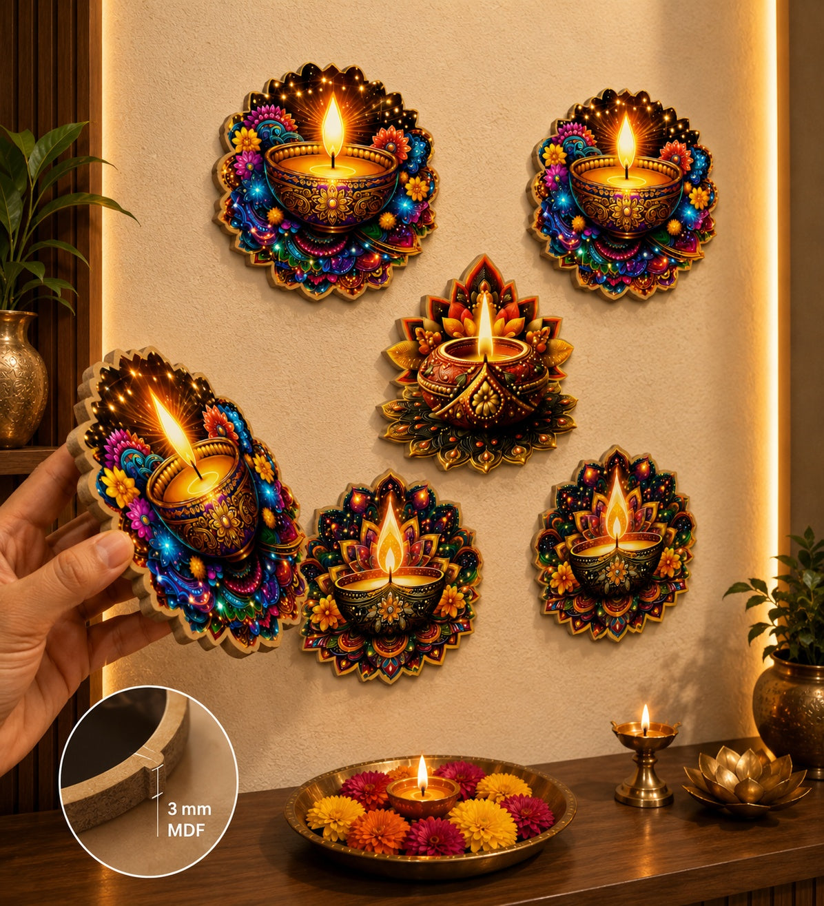 Diwali decorative MDF cutouts
